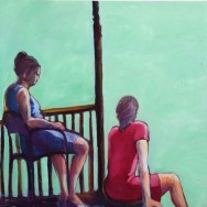 "Mother & Daughter" painting by Mary Woronov