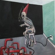 "STUPID" painting by Mary Woronov