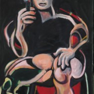 "Comedian" painting by Mary Woronov