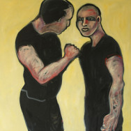 Cain & Abel 2, 2010 painting by Mary Woronov