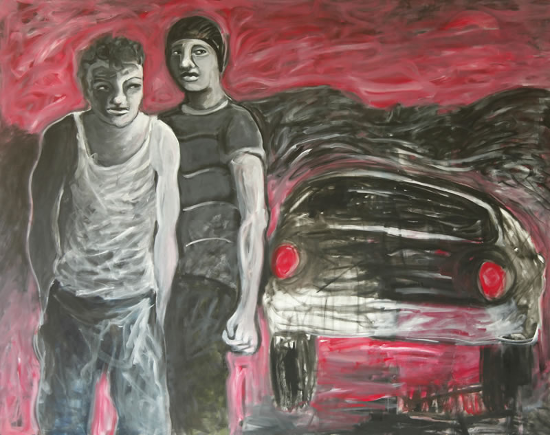 Bad Boys, 2010 painting by Mary Woronov