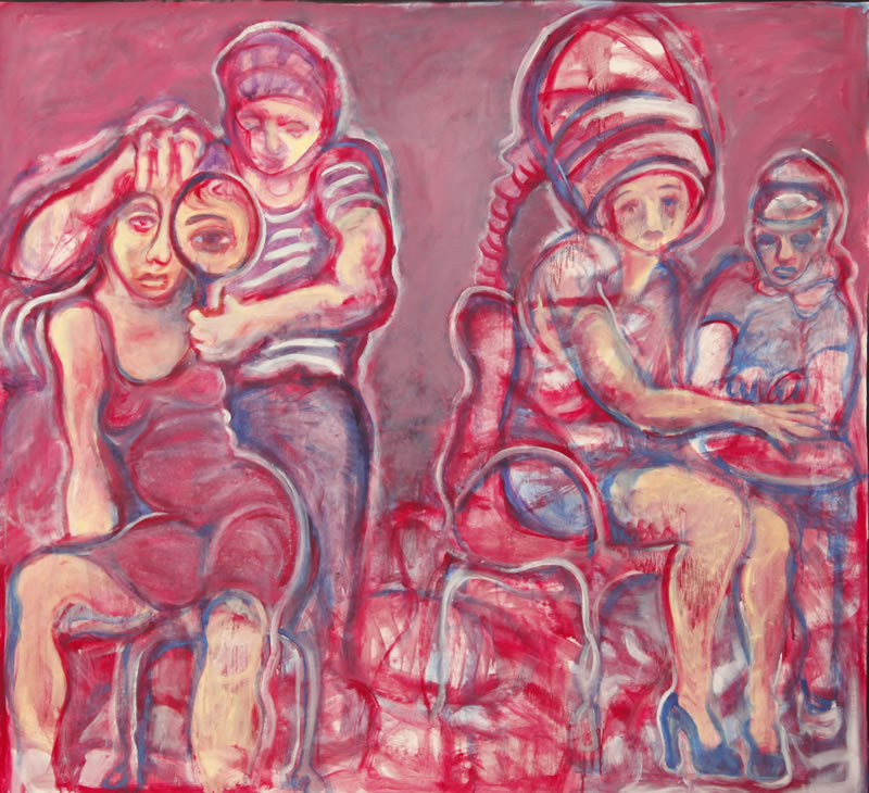 Beauty Parlor, 2013 painting by Mary Woronov