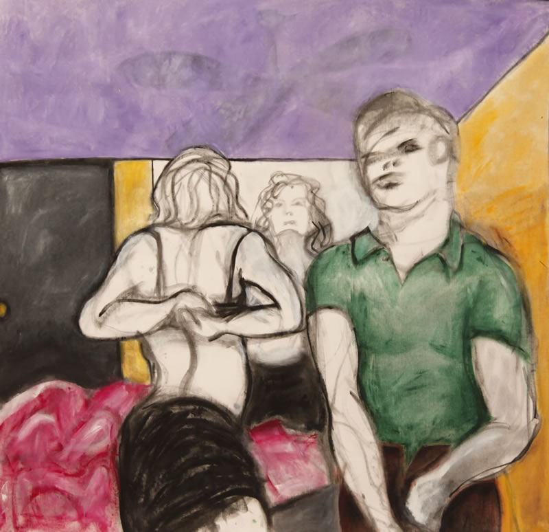 Bad Sex, 2013 painting by Mary Woronov