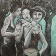 The Three Graces, 2012 painting by Mary Woronov