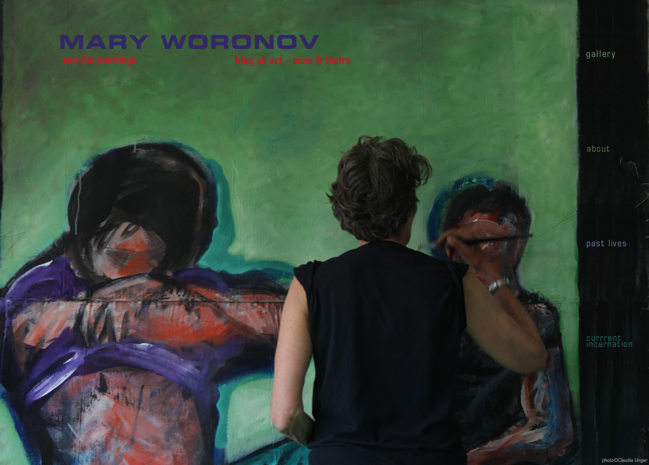 Recent paintings by Mary Woronov. Mary photographed painting in her studio